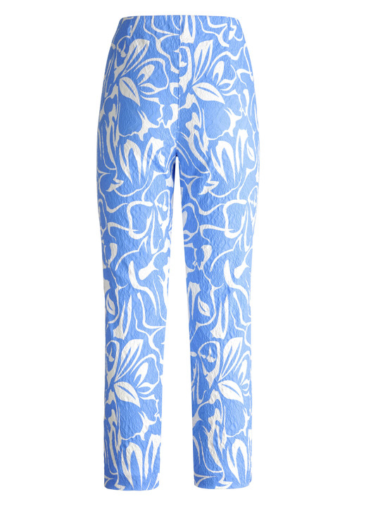 Hosen - Hose in 7/8-Länge und aktueller Dessinierung, in Größe 018 bis 052, in Farbe AZURBLAU-ECRU Ansicht 2