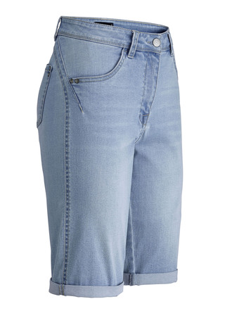 Hosen - Bermudas mit Push-up-Effekt – Farbe HELLBLAU – Ansicht  Hosen - Bermudas mit Push-up-Effekt, in Größe 034 bis 052, in Farbe HELLBLAU – Farbe HELLBLAU – Ansicht