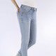 Hosen mit Knopf- und Reißverschluss - Jeans mit funkelndem Glitzersteinchenbesatz – Farbe HELLBLAU – Ansicht 3 Hosen mit Knopf- und Reißverschluss - Jeans mit funkelndem Glitzersteinchenbesatz, in Größe 017 bis 050, in Farbe HELLBLAU – Farbe HELLBLAU – Ansicht 3