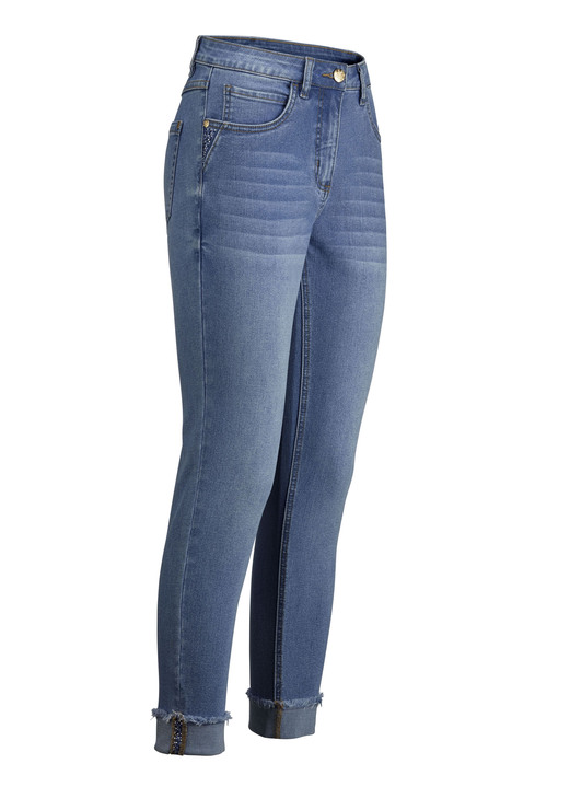 Hosen mit Knopf- und Reißverschluss - Jeans mit funkelndem Glitzersteinchenbesatz Ansicht 5 Hosen mit Knopf- und Reißverschluss - Jeans mit funkelndem Glitzersteinchenbesatz, in Größe 017 bis 050, in Farbe HELLBLAU Ansicht 5