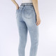 Hosen - Jeans mit Strasszier und glänzenden Blütenmotiven – Farbe HELLBLAU – Ansicht 4 Hosen - Jeans mit Strasszier und glänzenden Blütenmotiven, in Größe 017 bis 050, in Farbe HELLBLAU – Farbe HELLBLAU – Ansicht 4