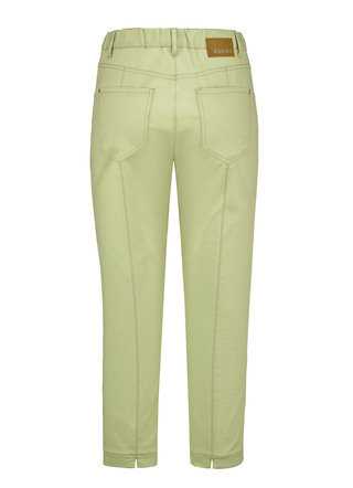 Hosen mit Knopf- und Reißverschluss - Caprihose in 4-Pocket-Form – Farbe LINDGRÜN – Ansicht  Hosen mit Knopf- und Reißverschluss - Caprihose in 4-Pocket-Form, in Größe 018 bis 052, in Farbe HELLBLAU – Farbe LINDGRÜN – Ansicht