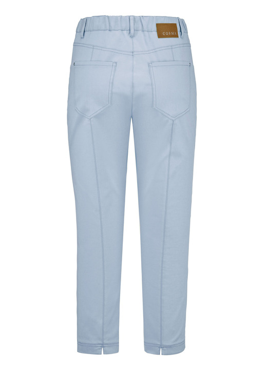 Hosen mit Knopf- und Reißverschluss - Caprihose in 4-Pocket-Form Ansicht 2 Hosen mit Knopf- und Reißverschluss - Caprihose in 4-Pocket-Form, in Größe 018 bis 052, in Farbe HELLBLAU Ansicht 2