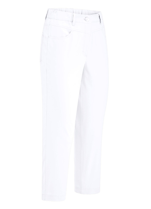 Hosen mit Knopf- und Reißverschluss - Caprihose in 4-Pocket-Form, in Größe 018 bis 052, in Farbe HELLBLAU Ansicht 9