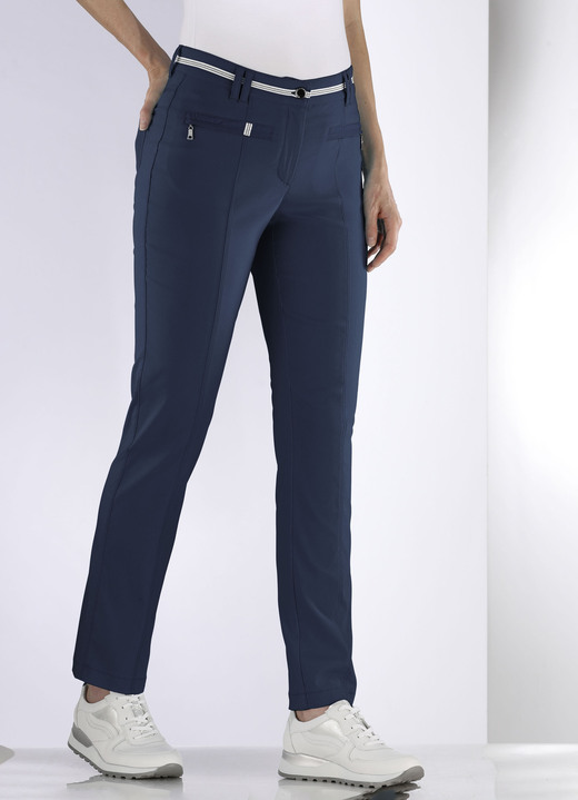 Hosen mit Knopf- und Reißverschluss - Aufwendig gearbeitete Hose, in Größe 017 bis 052, in Farbe TÜRKIS Ansicht 13