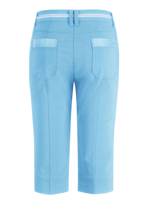 Hosen mit Knopf- und Reißverschluss - Aufwendig gearbeitete Bermudas Ansicht 2 Hosen mit Knopf- und Reißverschluss - Aufwendig gearbeitete Bermudas, in Größe 034 bis 052, in Farbe TÜRKIS Ansicht 2