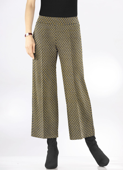 Hosen in Schlupfform - Culotte in bequemer Schlupfform, in Größe 036 bis 054, in Farbe BEIGE-SCHWARZ-TÜRKIS Ansicht 3