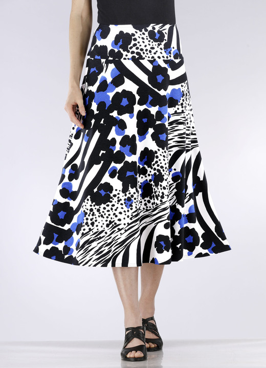 Hosen - Rock mit figurgünstiger, breiter Passe, in Größe 018 bis 054, in Farbe WEISS-SCHWARZ-ROYALBLAU Ansicht 2