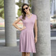 Kurzarm - Kleid mit aparter Ausschnittlösung – Farbe ALTROSÉ – Ansicht 1 Kurzarm - Kleid mit aparter Ausschnittlösung, in Größe 036 bis 052, in Farbe ALTROSÉ – Farbe ALTROSÉ – Ansicht 1