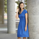 Kurzarm - Kleid mit aparter Ausschnittlösung – Farbe ROYALBLAU – Ansicht 1 Kurzarm - Kleid mit aparter Ausschnittlösung, in Größe 036 bis 052, in Farbe ALTROSÉ – Farbe ROYALBLAU – Ansicht 1