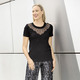 Blusen & Tuniken - Shirt-Tunika mit Netz-Einsatz – Farbe SCHWARZ – Ansicht 1 Blusen & Tuniken - Shirt-Tunika mit Netz-Einsatz, in Größe 036 bis 054, in Farbe SCHWARZ – Farbe SCHWARZ – Ansicht 1
