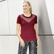 Blusen & Tuniken - Shirt-Tunika mit Netz-Einsatz – Farbe BORDEAUX Blusen & Tuniken - Shirt-Tunika mit Netz-Einsatz, in Größe 036 bis 054, in Farbe SCHWARZ