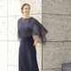 Abendkleider - Kleid, 2tlg. mit abnehmbarem Ponchoüberwurf – Farbe NACHTBLAU – Ansicht 2 Abendkleider - Kleid, 2tlg. mit abnehmbarem Ponchoüberwurf, in Größe 036 bis 054, in Farbe NACHTBLAU – Farbe NACHTBLAU – Ansicht 2