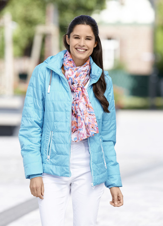 Damen - Kurzjacke mit abnehmbarer Kapuze, in Größe 034 bis 052, in Farbe AQUA Ansicht 2