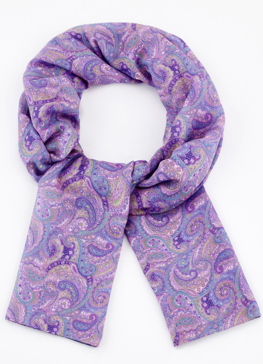 - Schal mit Paisleydessin, in Farbe LAVENDEL-FLIEDER-TÜRKIS-GRÜN Ansicht 1