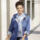 Lang - Longjacke mit krempelbaren Ärmeln – Farbe JEANSBLAU – Ansicht 4 Lang - Longjacke mit krempelbaren Ärmeln, in Größe 036 bis 054, in Farbe JEANSBLAU – Farbe JEANSBLAU – Ansicht 4