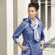 Lang - Longjacke mit krempelbaren Ärmeln – Farbe JEANSBLAU – Ansicht 3 Lang - Longjacke mit krempelbaren Ärmeln, in Größe 036 bis 054, in Farbe JEANSBLAU – Farbe JEANSBLAU – Ansicht 3