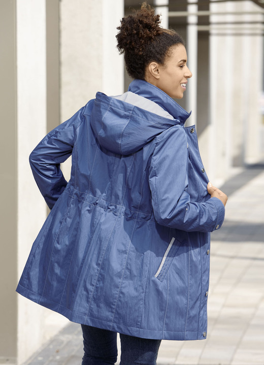 Lang - Longjacke mit krempelbaren Ärmeln Ansicht 5 Lang - Longjacke mit krempelbaren Ärmeln, in Größe 036 bis 054, in Farbe JEANSBLAU Ansicht 5