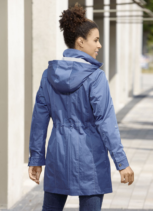 Lang - Longjacke mit krempelbaren Ärmeln Ansicht 6 Lang - Longjacke mit krempelbaren Ärmeln, in Größe 036 bis 054, in Farbe JEANSBLAU Ansicht 6