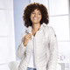 Kurz - Kurzjacke mit apartem Minimaldessin – Farbe BEIGE-WEISS – Ansicht 2 Kurz - Kurzjacke mit apartem Minimaldessin, in Größe 034 bis 052, in Farbe BEIGE-WEISS – Farbe BEIGE-WEISS – Ansicht 2