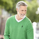 Uni - Modischer V-Pullover in 6 Farben – Farbe GRÜN MELIERT – Ansicht 1 Uni - Modischer V-Pullover in 6 Farben, in Größe 046 bis 062, in Farbe TÜRKIS MELIERT – Farbe GRÜN MELIERT – Ansicht 1
