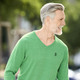 Uni - Modischer V-Pullover in 6 Farben – Farbe GRÜN MELIERT – Ansicht 2 Uni - Modischer V-Pullover in 6 Farben, in Größe 046 bis 062, in Farbe TÜRKIS MELIERT – Farbe GRÜN MELIERT – Ansicht 2