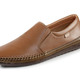 Slipper & Schnürschuhe - GINO GALANTE, leichte Herren-Slipper, mit Gummizug – Farbe COGNAC-BRAUN – Ansicht 1 Slipper & Schnürschuhe - GINO GALANTE, leichte Herren-Slipper, mit Gummizug, in Größe 040 bis 046, in Farbe WEISS – Farbe COGNAC-BRAUN – Ansicht 1