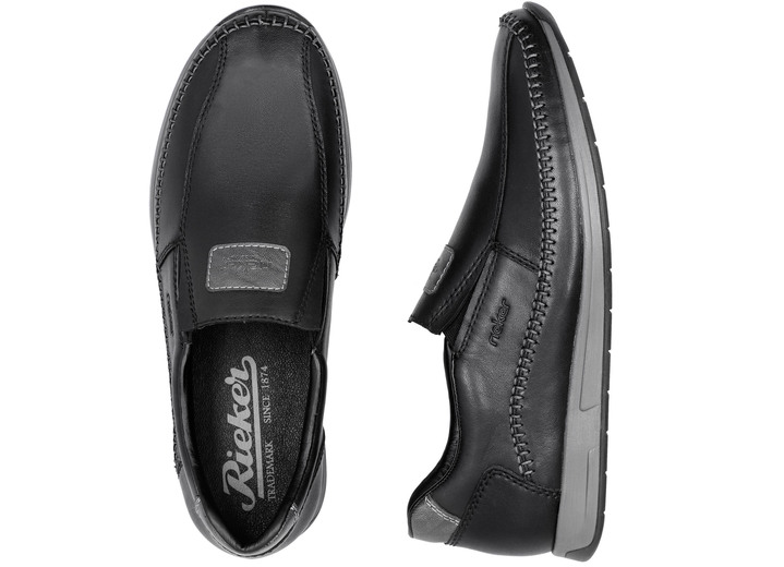 Slipper & Schnürschuhe - Rieker Slipper aus Nappaleder, in Größe 040 bis 047, in Farbe SCHWARZ Ansicht 7