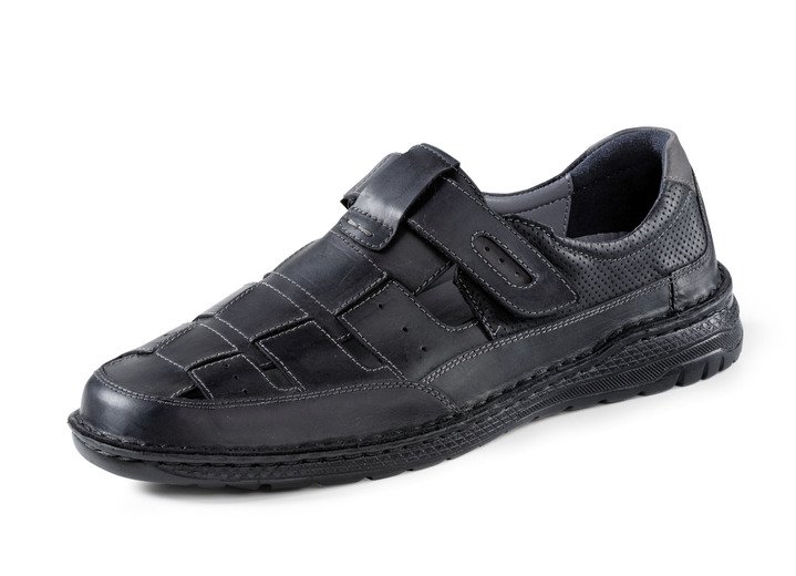 - Slipper mit luftigen Durchbrüchen, in Größe 040 bis 046, in Farbe SCHWARZ-GRAU Ansicht 1