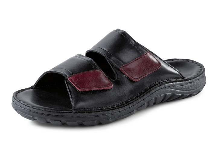 Sandalen & Pantoletten - GINO GALANTE Pantolette aus Rind-Nappaleder, in Größe 040 bis 047, in Farbe SCHWARZ-CHIANTI Ansicht 1