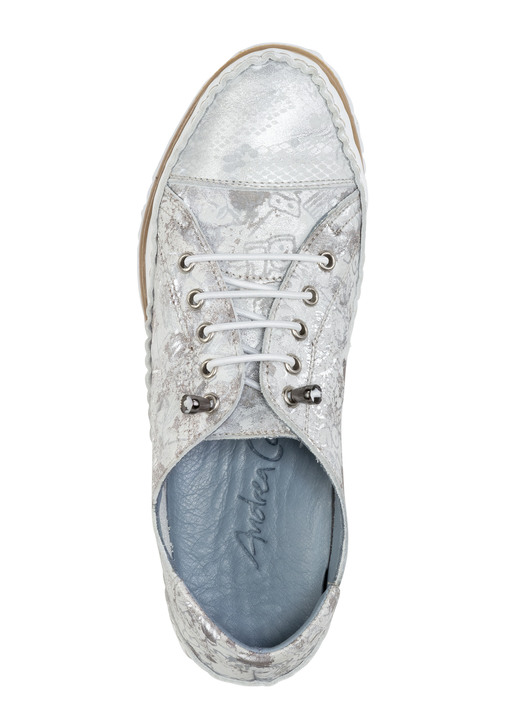 - Andrea Conti Mokassin-Slipper mit Metallic-Schimmer, in Größe 036 bis 041, in Farbe SILBERGRAU Ansicht 2