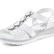 Sandaletten & Pantoletten - ELENA EDEN, sommerliche Damen-Sandalen, Weite G, aus Leder – Farbe WEISS-SILBER – Ansicht 1 Sandaletten & Pantoletten - ELENA EDEN, sommerliche Damen-Sandalen, Weite G, aus Leder, in Größe 036 bis 042, in Farbe BLEU – Farbe WEISS-SILBER – Ansicht 1