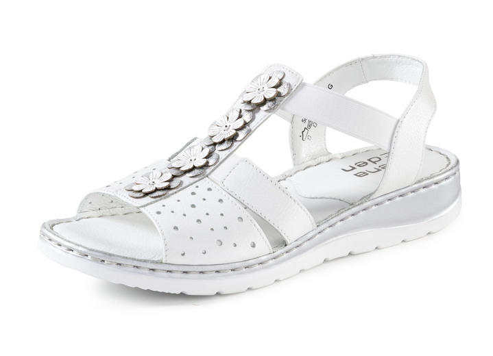 Sandaletten & Pantoletten - ELENA EDEN, sommerliche Damen-Sandalen, Weite G, aus Leder Ansicht 4 Sandaletten & Pantoletten - ELENA EDEN, sommerliche Damen-Sandalen, Weite G, aus Leder, in Größe 036 bis 042, in Farbe BLEU Ansicht 4