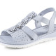 Sandaletten & Pantoletten - ELENA EDEN, sommerliche Damen-Sandalen, Weite G, aus Leder – Farbe BLEU – Ansicht 1 Sandaletten & Pantoletten - ELENA EDEN, sommerliche Damen-Sandalen, Weite G, aus Leder, in Größe 036 bis 042, in Farbe WEISS-SILBER – Farbe BLEU – Ansicht 1