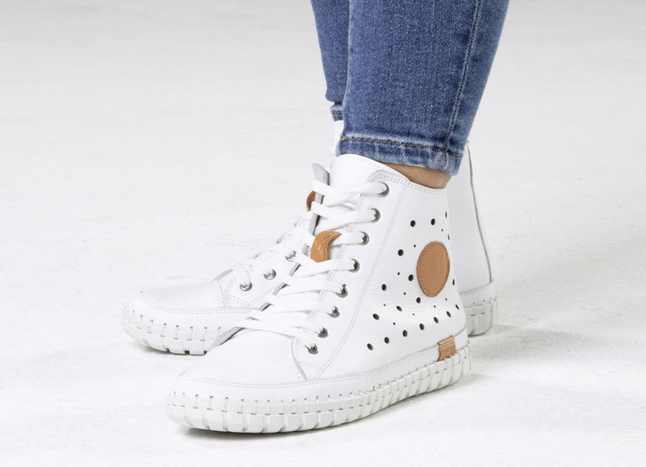 Stiefel & Stiefeletten - Gemini, sommerliche Damen-Boots, Weite G, mit herausnehmbarem Fußbett, in Größe 036 bis 042, in Farbe WEISS Ansicht 4