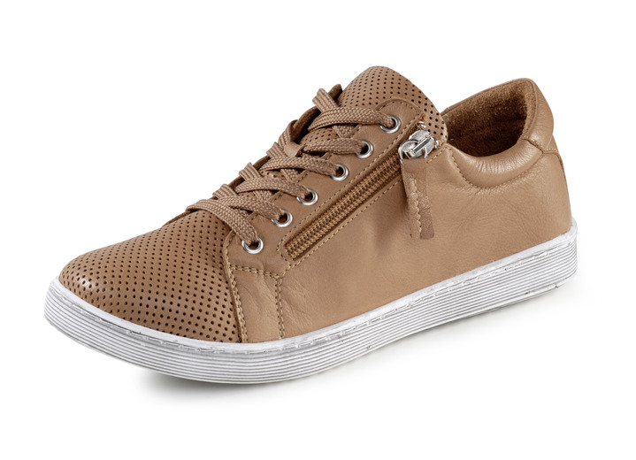 Slipper & Schnürschuhe - ELENA EDEN, sommerliche Damen-Schnürschuhe, mit herausnehmbarem Fußbett Ansicht 4 Slipper & Schnürschuhe - ELENA EDEN, sommerliche Damen-Schnürschuhe, mit herausnehmbarem Fußbett, in Größe 036 bis 042, in Farbe BEIGE Ansicht 4