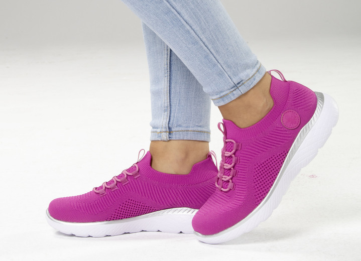 Slipper & Schnürschuhe - Rieker, leichte Damen-Sneaker, Weite G, mit MemoSoft-Textileinlage, in Größe 036 bis 042, in Farbe PINK Ansicht 5