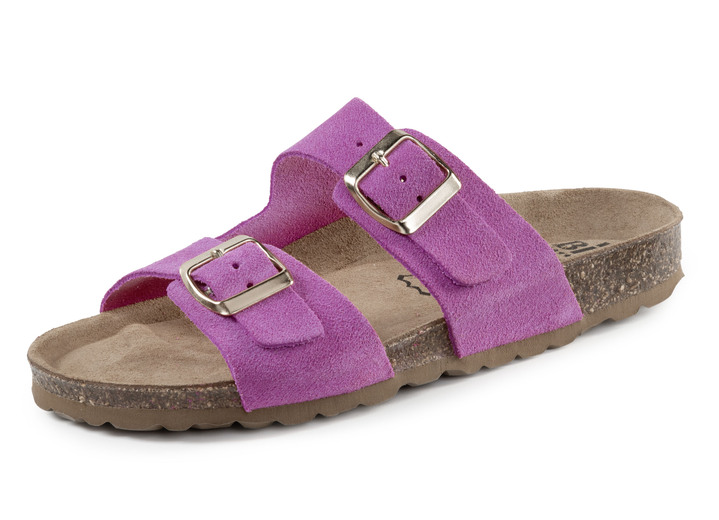 - ELENA EDEN, bequeme Damen-Pantoletten, Weite H, aus Leder, in Größe 036 bis 042, in Farbe PINK Ansicht 1