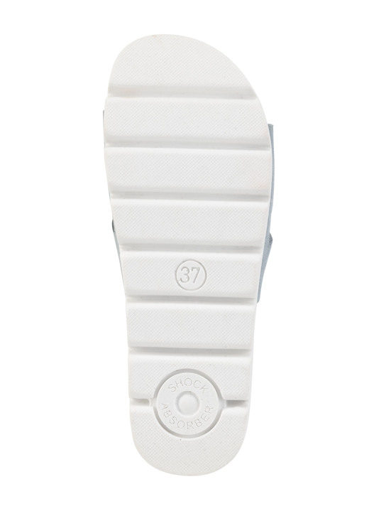 Sandaletten & Pantoletten - ELENA EDEN, sommerliche Damen-Pantoletten, aus Leder, in Größe 036 bis 042, in Farbe BLEU Ansicht 3