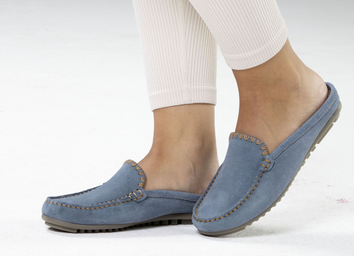 - ELENA EDEN Mokassin-Sabot aus Veloursleder, in Größe 036 bis 042, in Farbe JEANS Ansicht 4