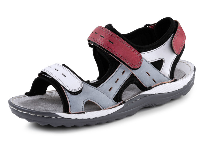 Sandaletten & Pantoletten - ELENA EDEN, sportliche Damen-Trekkingsandalen, Weite G, mit Klettverschluss, in Größe 036 bis 042, in Farbe BLEU-WEISS-ROT Ansicht 1