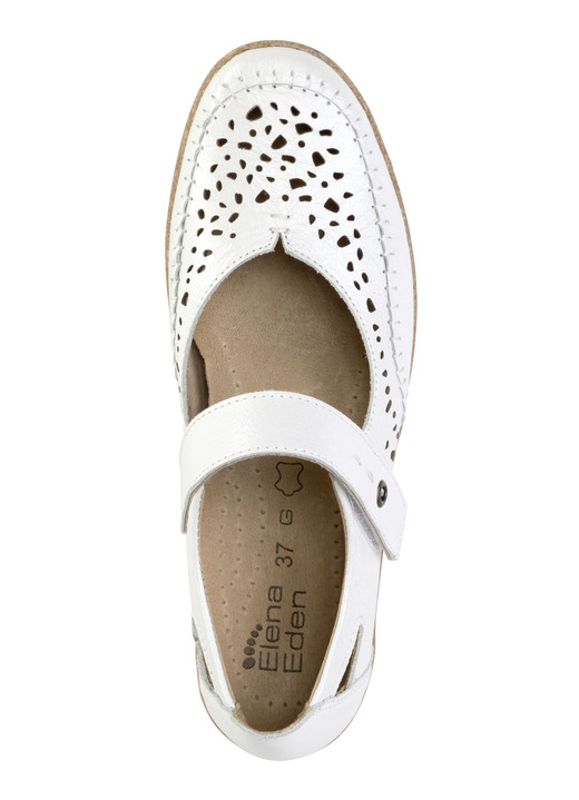 Slipper & Schnürschuhe - ELENA EDEN Slipper aus luftig durchbrochenem Leder, in Größe 035 bis 041, in Farbe WEISS Ansicht 2