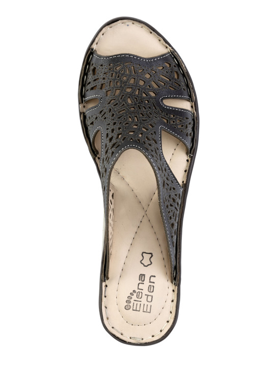 Sandaletten & Pantoletten - ELENA EDEN, sommerliche Damen-Pantoletten, aus Leder, in Größe 035 bis 041, in Farbe WEISS Ansicht 5