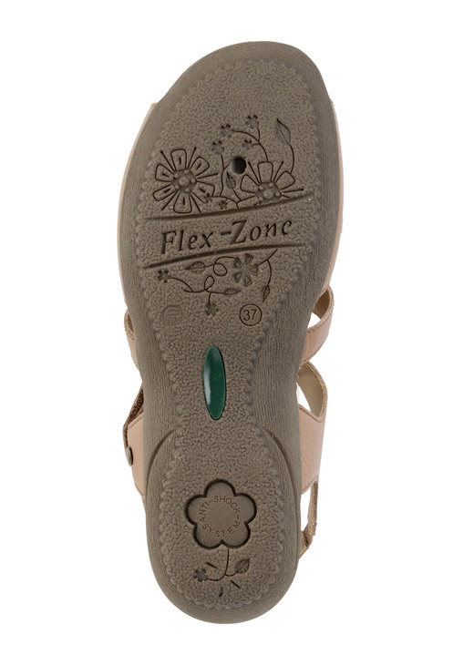 Sandaletten & Pantoletten - ELENA EDEN Sandale mit Ziernieten und Lederdurchzügen, in Größe 036 bis 042, in Farbe COGNAC Ansicht 3