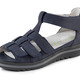 Sandaletten & Pantoletten - Waldläufer, bequeme Damen-Sandalen, Weite H, mit herausnehmbarem Fußbett, in Größe 3 1/2 bis 8, in Farbe MARINE – Farbe MARINE – Ansicht 1