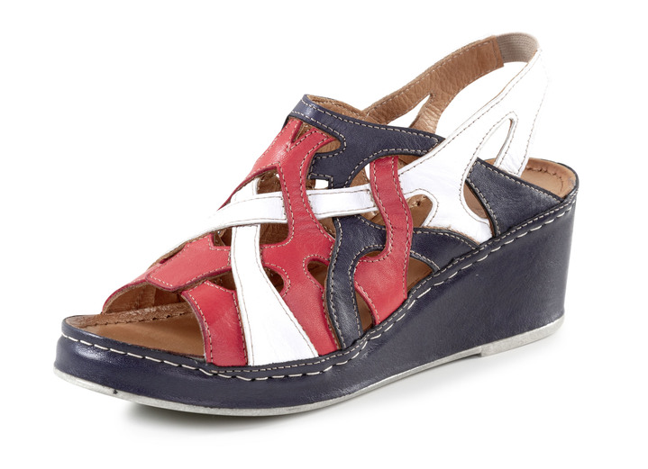 - Gemini Sandalette aus Rind-Nappaleder, in Größe 036 bis 042, in Farbe BLAU-WEISS-ROT Ansicht 1