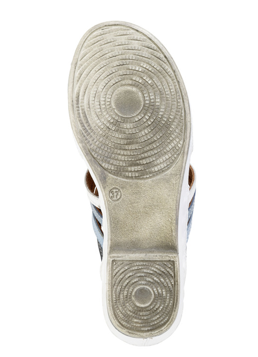 - Gemini Pantolette mit raffinerten Flechtriemchen, in Größe 036 bis 042, in Farbe WEISS-BLAU Ansicht 3