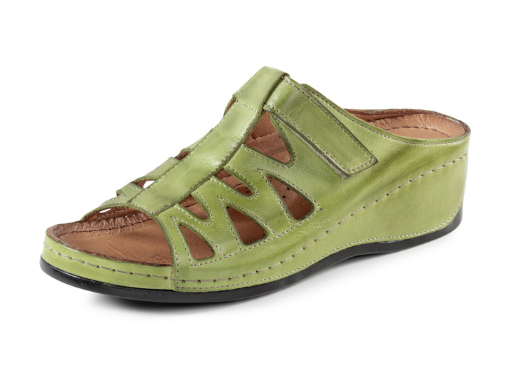 Sandaletten & Pantoletten - Gemini Pantolette aus teilweise schattiertem Rind-Nappaleder, in Größe 036 bis 042, in Farbe MARINE Ansicht 4