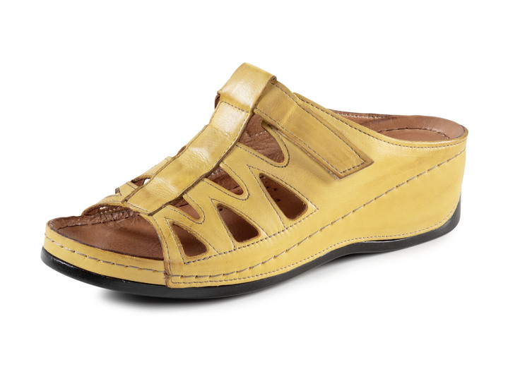 Sandaletten & Pantoletten - Gemini Pantolette aus teilweise schattiertem Rind-Nappaleder, in Größe 036 bis 042, in Farbe MARINE Ansicht 7