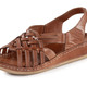Sandaletten & Pantoletten - Gemini, schicke Damen-Sandalen, Weite G, mit Gummizug, in Größe 036 bis 042, in Farbe JEANS – Farbe COGNAC – Ansicht 1